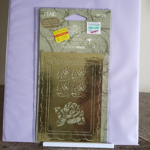 Simple Impressions Brass Stencils w/ Embossing Folders by Sizzix used - Picture 6 of 8